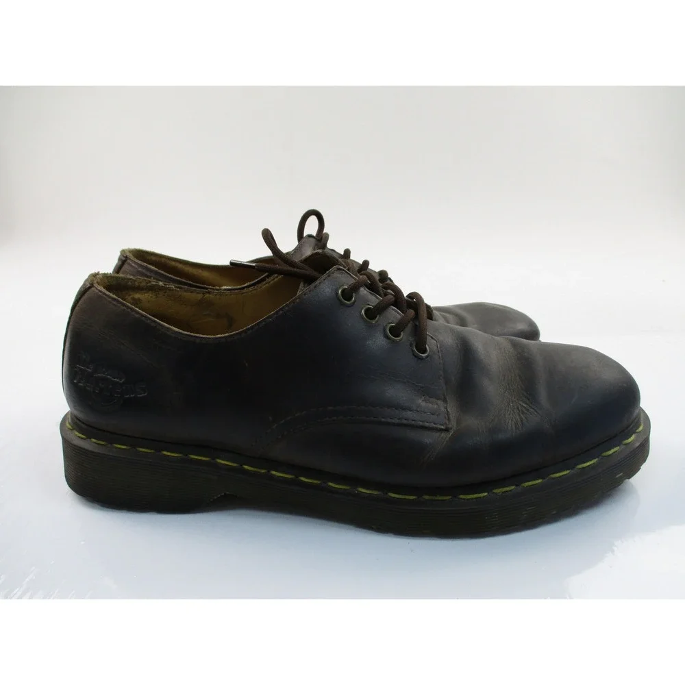 Dr. Martens Stanton Shoes Mens 11 Brown Leather 4-Eye Oxford AirWair Low Top